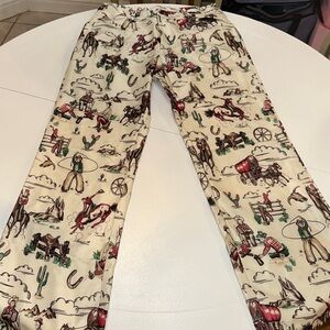 Western Themed Cream Pants